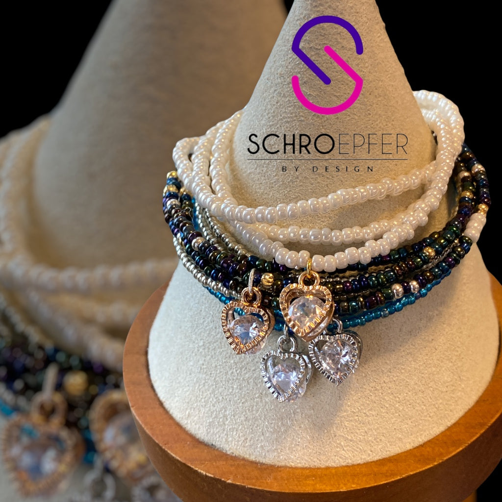 Multi Strand Austrian Crystal Beaded Bracelet